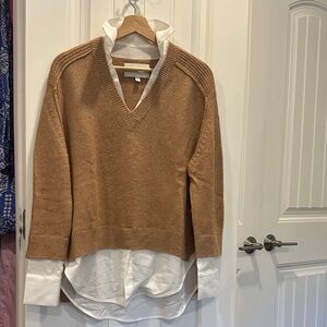 Brochu Walker Camel Knit Sweater with White Label